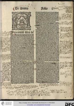 Circa initium libri de anima queritur primo utrum de anima sit scientia...