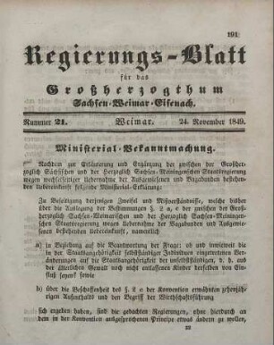 Nr. 21 : 24. November 1849