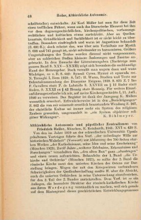 48-52 [Rezension] Heiler, Friedrich, Altkirchliche Autonomie und päpstlicher Zentralismus