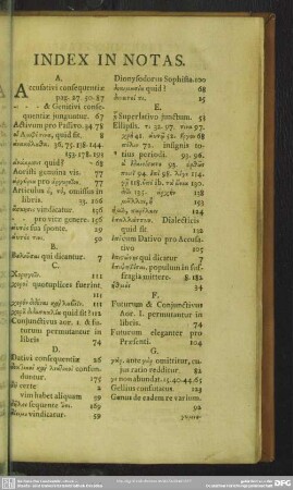 Index In Notas