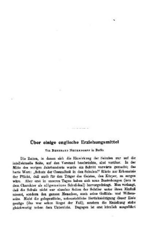 Über einige englische Erziehungsmittel