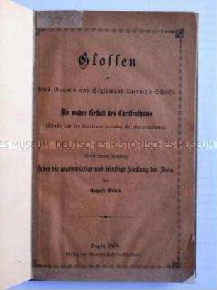 Glossen zur Schrift Die wahre Gestalt des Christentums