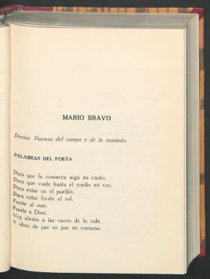Mario Bravo : Poesía: Poemas del campo y de la montaña.