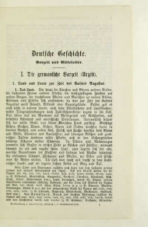 I. Die germanische Vorzeit (Urzeit)
