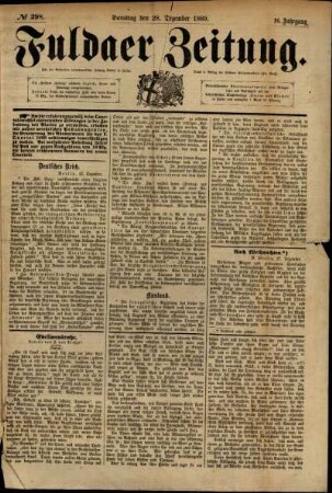 Ausgabe vom Samstag, den 28. Dezember 1889.