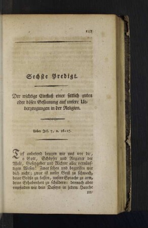 Sechste Predigt.