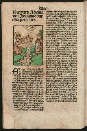 Hie ward Jhesus von Johanne baptista getauffet: