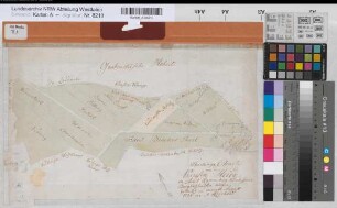 Borgholzhausen (Borgholzhausen) Teilung der Krusenheide (Bauerschaft Brinkerhöfe) 1776 o.M. 27,5 x 44 kol. Zeichnung M. Reinhold Spez.Verz. Markenkarten X Nr. 3