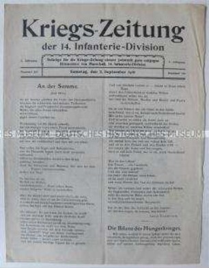 Kriegszeitung der 14. Infanterie-Division von der Westfront