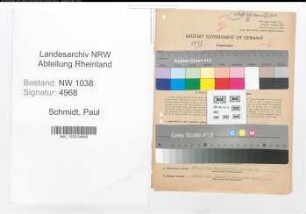 Entnazifizierung Paul Schmidt , geb. 13.03.1890 (Bahnbeamter)