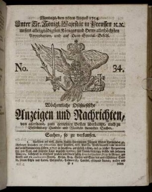 No. 34. Montags, den 26ten August, 1754.