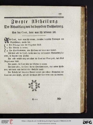 Zweyte Abtheilung