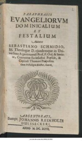 Paraphrasis Evangeliorum Dominicalium Et Festalium