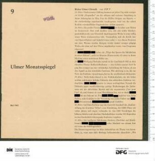 Programm 9. Monatsabschnitt 1959/1960
