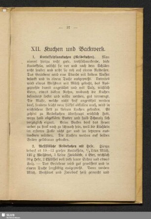 XII. Kuchen und Backwerk