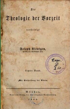 Die Theologie der Vorzeit, 4