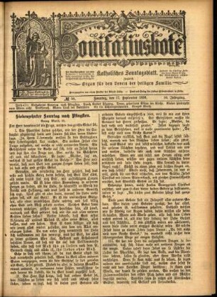 Erste Ausgabe vom Sonntag, den 17. September 1899.