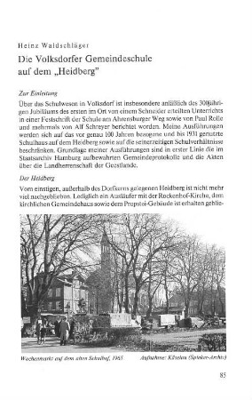 Die Volksdorfer Gemeindeschule auf dem "Heidberg"