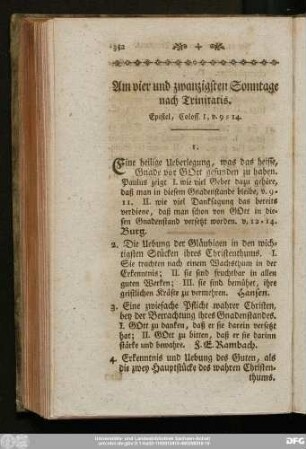 Am vier und zwanzigsten Sonntage nach Trinitatis. Epistel, Coloss. I, v. 9 - 14.
