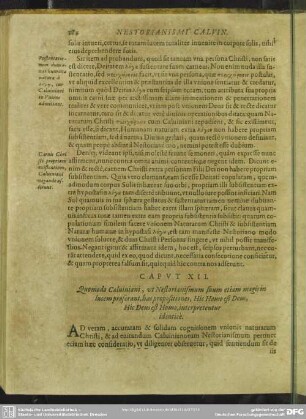 Caput XII. Quomodo Calvinani, ut Nestorianismum suum etiam magis in lucem proferant, has propositiones, Hic homo est Deus, Hic Deus est Homo, interpretentur identice