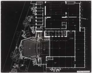 Kammerspiele (später: Schauspielhaus), Bochum: Grundriss Parkettgeschoss (Ausstellungstafel der »Prague Quadrennial of the Theatre Design and Architecture« 1967)