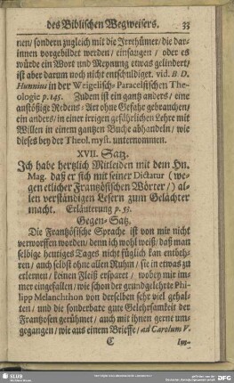 XVII. Satz
