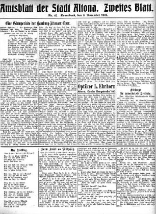 Nummer 45. Zweites Blatt. : Sonnabend, den 8. November 1924