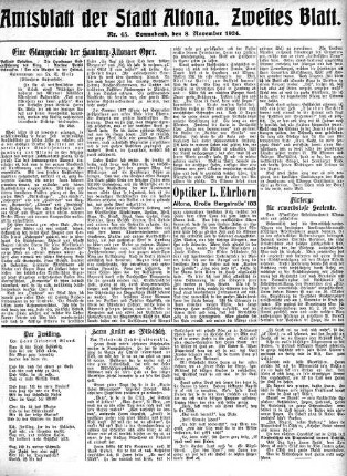 Nummer 45. Zweites Blatt. : Sonnabend, den 8. November 1924