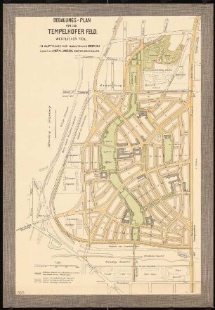 Wettbewerb Groß-Berlin 1910 Bebauungsplan für das Tempelhofer Feld: Grundplan 1:5000