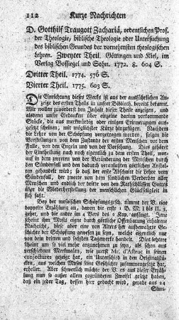Biblische Theologie, oder Untersuchung des biblischen Grundes der vornehmsten theologischen Lehren. T.2-4.