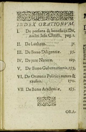 Index Orationum.
