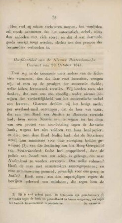 Hoofdartikel van de Nieuwe Rotterdamsche Courant van 29 October 1845.