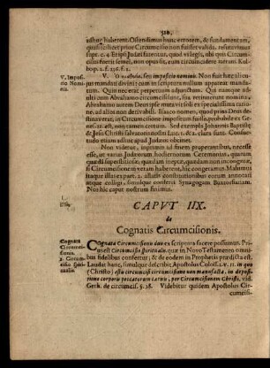 Caput IIX. de Cognatis Circumcisionis.