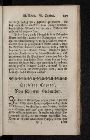 Sechstes Capitel, Von schweren Geburthen.
