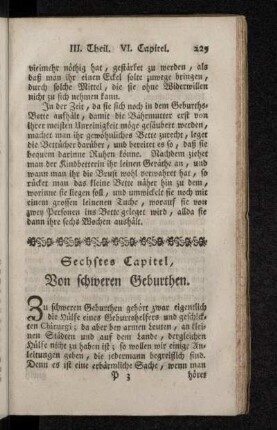Sechstes Capitel, Von schweren Geburthen.