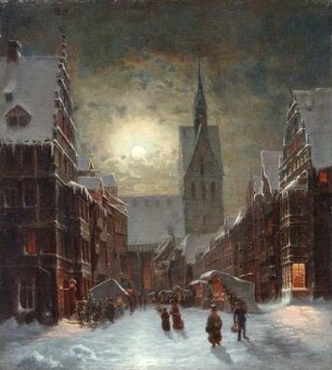 Gemälde: "Christmarkt in Hannover (Weihnachtsabend)"
