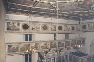 Leubnitz-Neuostra, Kirche, Inneres nach Südwesten von der Nord-Empore