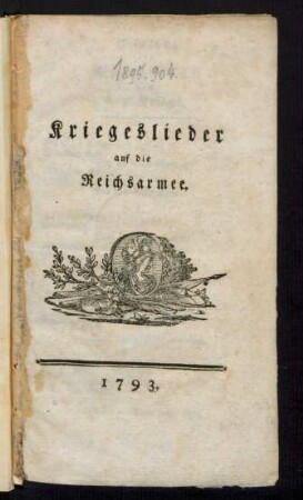 Kriegeslieder auf die Reichsarmee