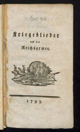 Kriegeslieder auf die Reichsarmee