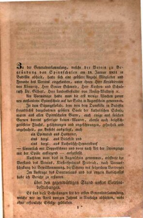 Bericht über die Wirksamkeit des Vereins zu Begründung von Spinnschulen im Kreisdirectionsbezirke Budissin, 2. 1851