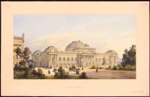 Reichstag, Berlin Zweiter Wettbewerb: Perspektivische Ansicht vom Königsplatz her
