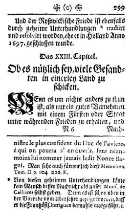 Das XXIII. Capitel. Ob es nützlich sey, viele Gesandten in einerley Land zu schicken.