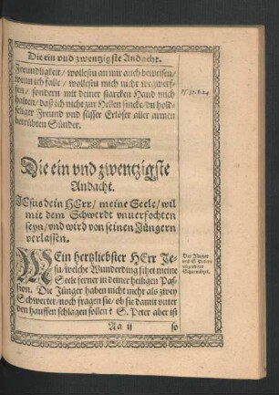 Die ein und zwentzigste Andacht. - Die dreyssigste Andacht.