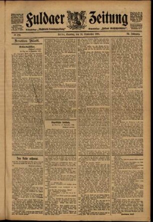 Zweite Ausgabe vom Samstag, den 16. September 1905.