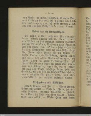 Stoßgebete mit Ablässen