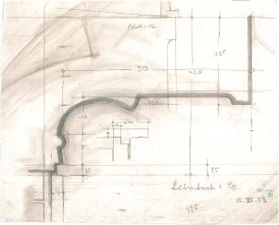 Fischer, Theodor; Schweinfurt (Bayern); Basaltwerke, Verwaltungs-Gebäude - Gesims (Detail)