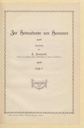 Zur Heimatkunde von Hannover