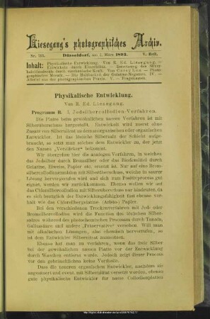 Physikalische Entwicklung