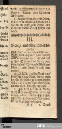Beicht- und Abendmahls-Lieder.