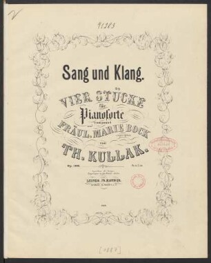 Sang und Klang : vier Stücke für Pianoforte : op. 100